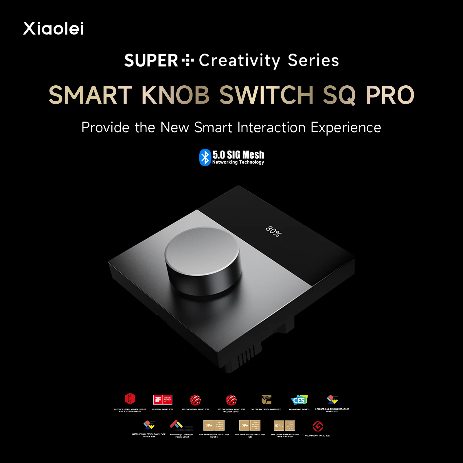 Creative Rotary Dimmer Switch 100-240V BT5.0 SIG Mesh Neutral Wire LED Brightness CCT Smart Wall Controller SQ PRO