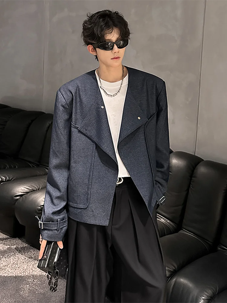 

American Sle Tailored Jaet oulder Padded Men's Model ow Stage Faion Casual High-End Smell Jaet Cotton Polyester