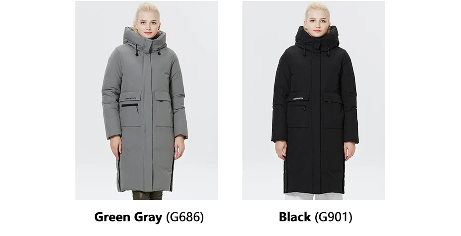 ICEbear 2023 Winter Women Jacket Long Cotton Big Pockets Ladies Coat Women's Thickened Warm Parka GWD22578-1D