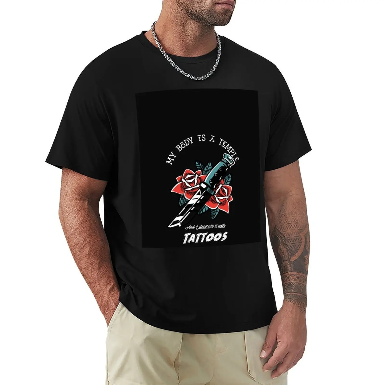 My body is a temple, tattoos are my decoration Exmormon T-Shirt mens graphic t shirts T-Shirt