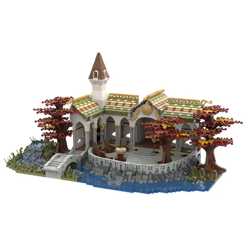 MOC-84562 Retro Courtyard Modular Architecture Building Blocks Assembly Model Toys Children's Christmas Gifts