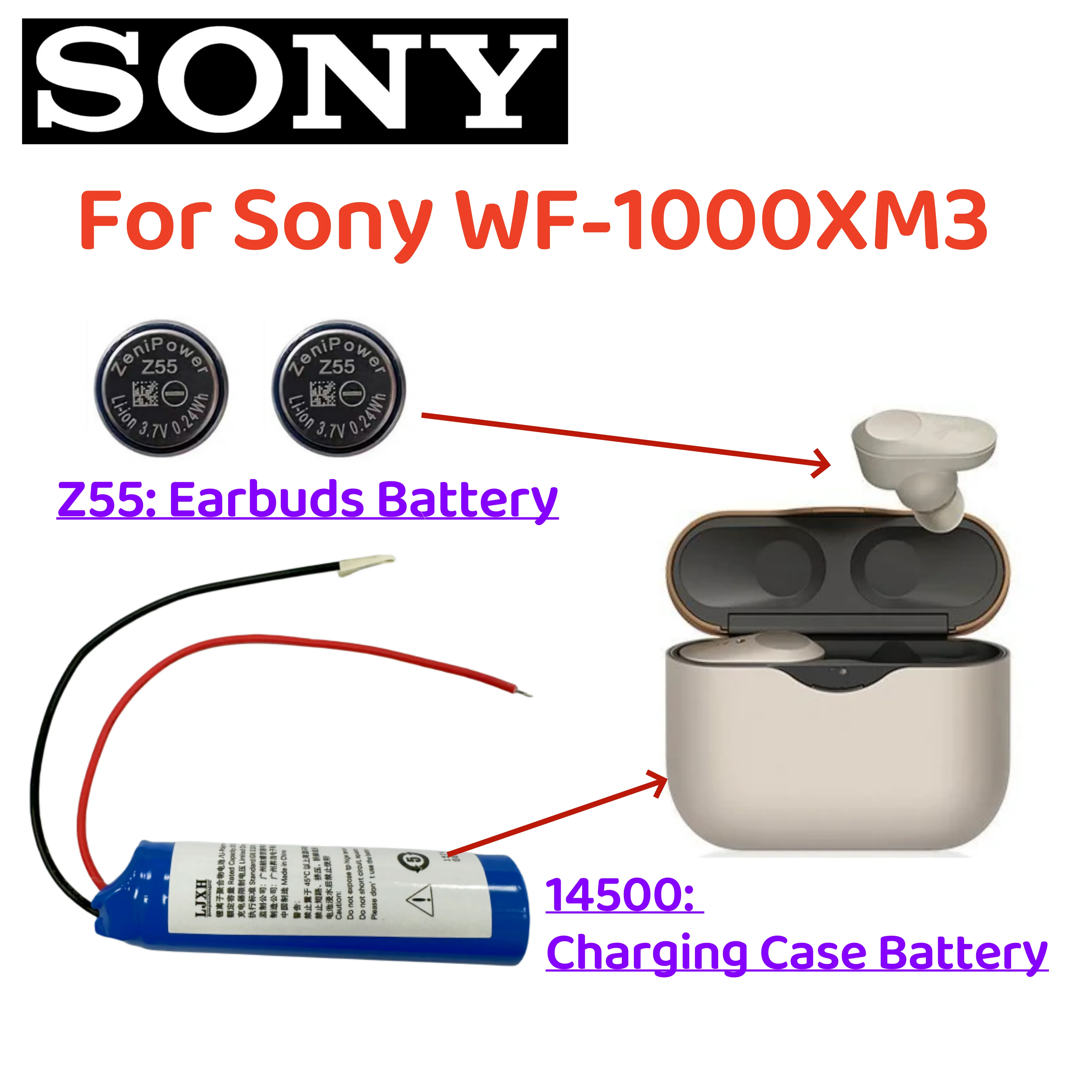 Original SONY Z55H WF-1000XM4 1000XM4 Z55 For Sony WF-1000XM3 WF-SP900 WF-SP700N WF-1000X TWS Earbuds Earphone Battery