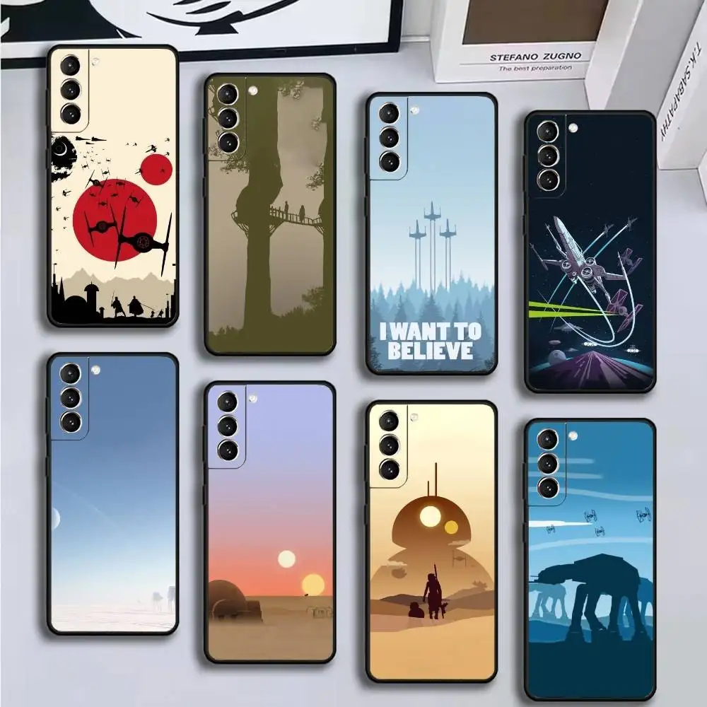 

flat design star wars-s Phone Case For Samsung GalaxyA13,21s,22,31,32,52,53,71,72,73,Soft Black Cover