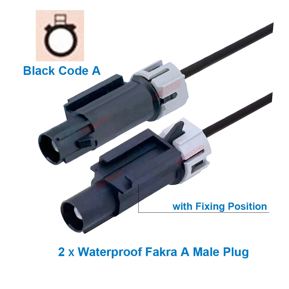 1PCS Fixing Waterproof Fakra A/B/C/D/F/G/H/I/K/Z Male to Male Plug Car Camera Video Wire Harness RG174 Jumper BEVOTOP Auto Cable