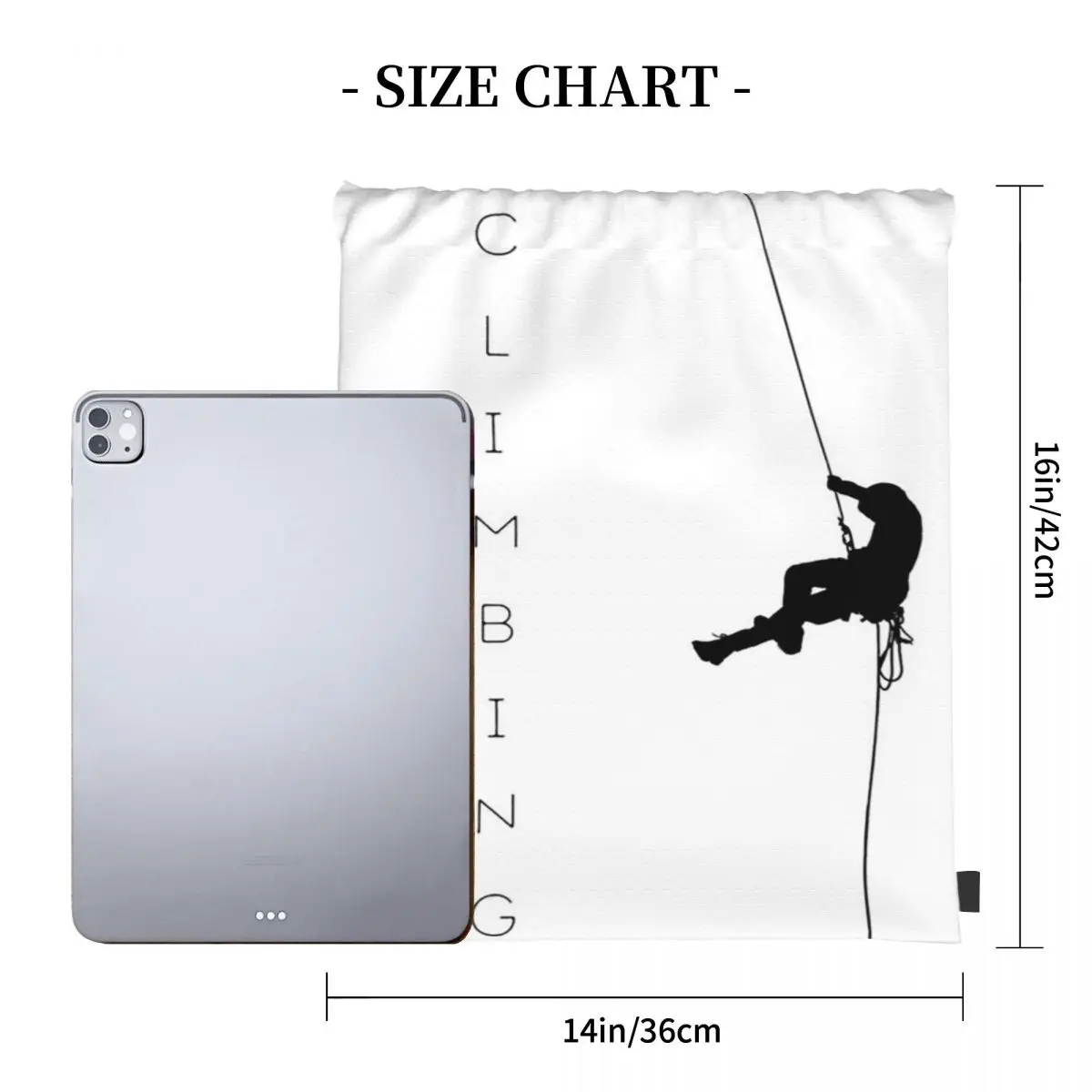 'Climbing' - Cool Rock Climbing Box Design Backpacks Portable Drawstring Bags Drawstring Bundle Pocket Storage Bag Book Bags