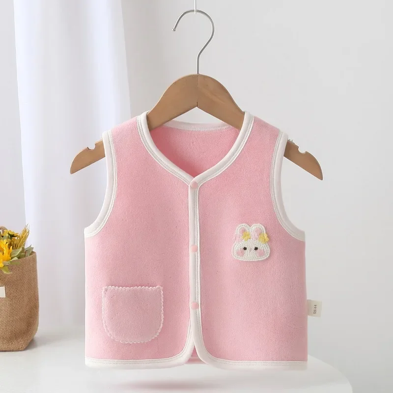 0-3 Years Old Baby Vest Spring and Autumn Newborn Baby Outerwear Velvet  Waistcoats  Four Season Jacket Children's Camisole