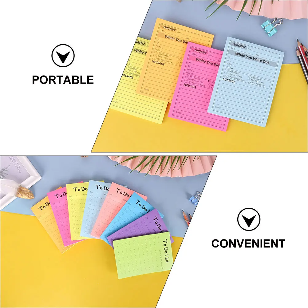 

9 Books Fluorescent Paper Memo Pads Multi-Function Note Stickers Daily Use Portable Sticky Message Pads Office Students Home