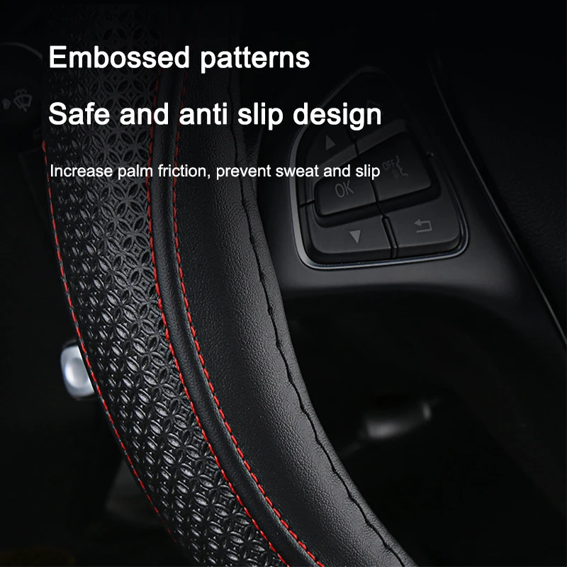 Car Steering Wheel Cover Wrap For Hyundai Elantra Sonata Csuto La festa Mufasa 2020 2021 2022 2023 2024 Braid On Steering-wheel