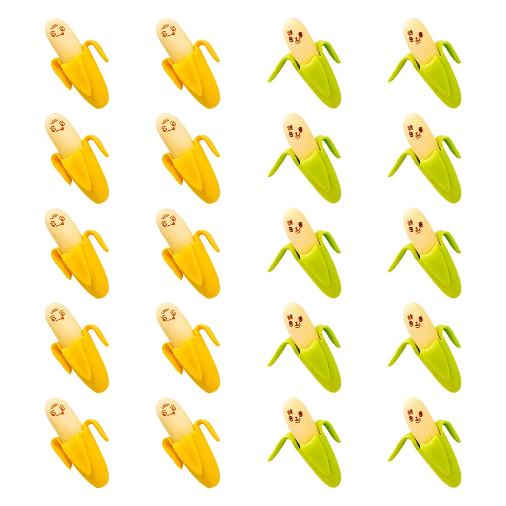 40pcs Portable Cartoon Pencil Erasers Unique Banana Shaped Erasers for Students erasers for kids bulk