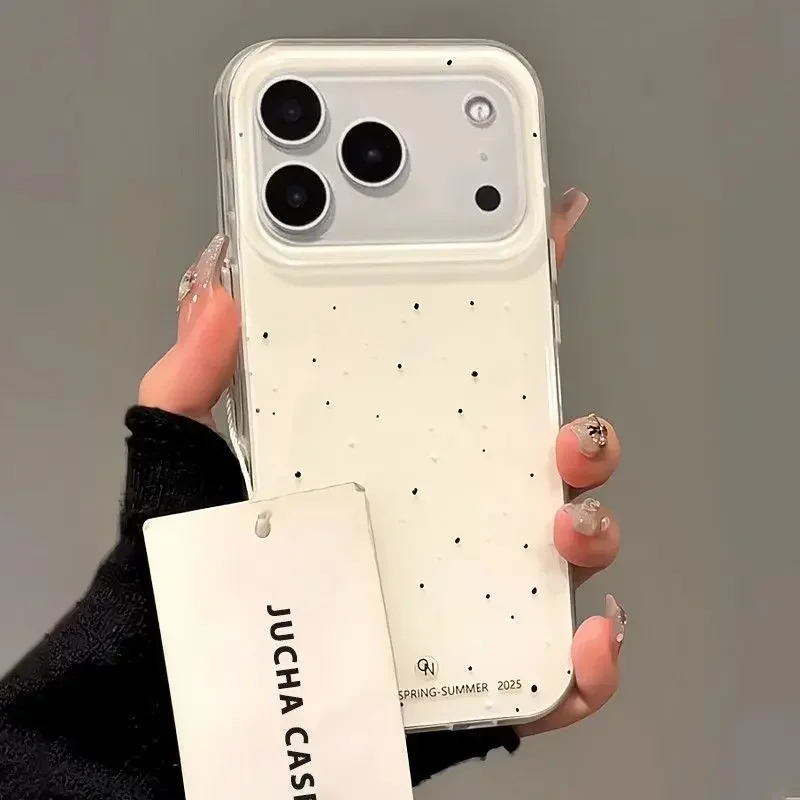 เคสโทรศัพท์ลายการ์ตูนจุดๆ สไตล์เกาหลี น่ารัก สร้างสรรค์ สำหรับ iPhone 17 Air 16 15 14 13 12 11 Pro Max Plus รุ่น Y2K