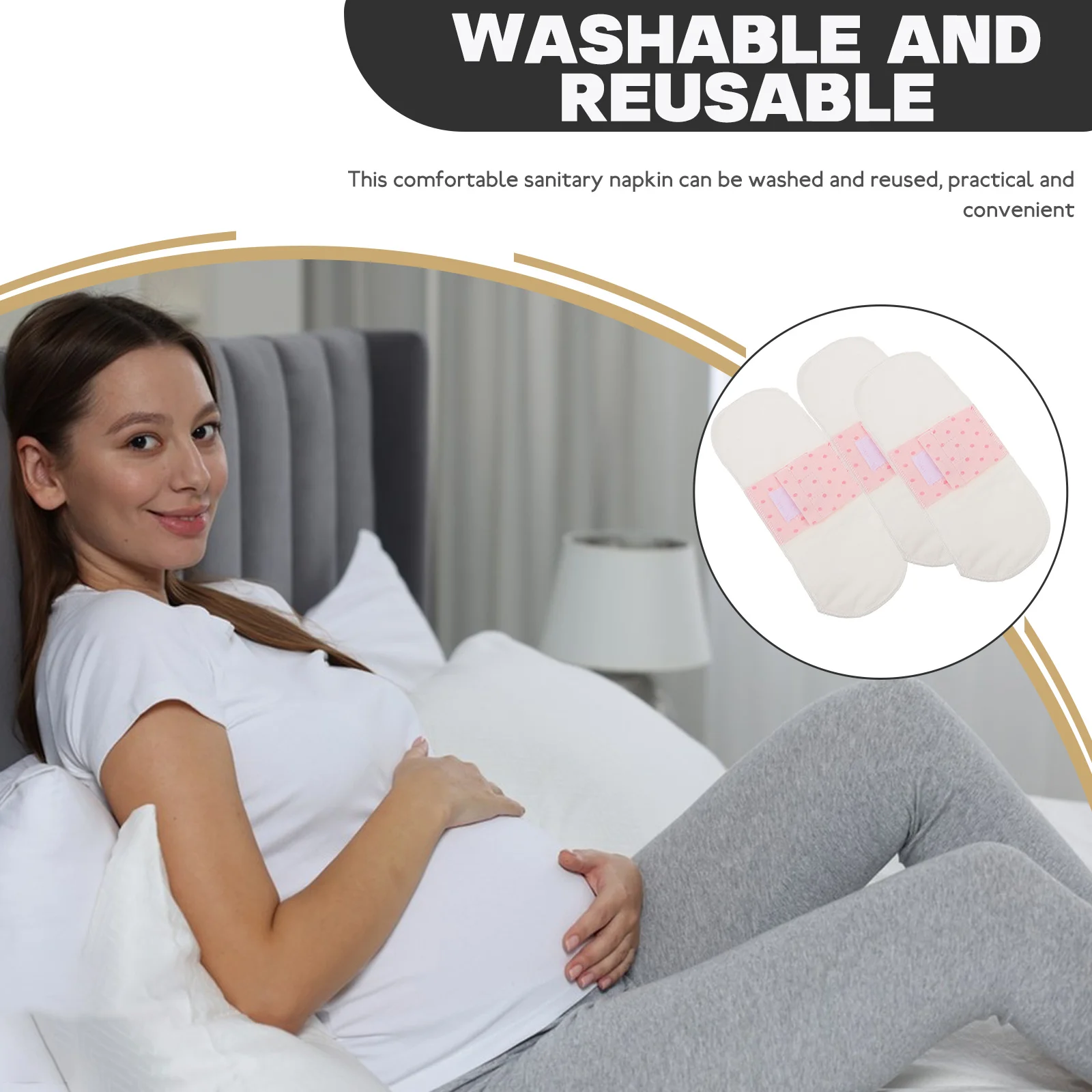 

3 шт. гигиенические прокладки, вкладыши, приятные для кожи, моющиеся многоразовые менструальные салфетки, удобные женские менструальные прокладки для женщин