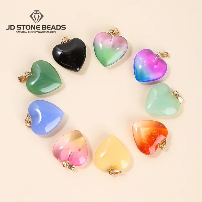 

10Pcs/Lot Czech Lampwork Crystal Glass Heart Bead Pendants for Jewelry Making DIY Handmade Necklaces Earrings Accessories