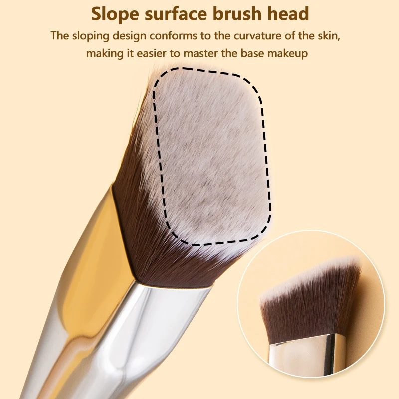 Pennelli per fondotinta per fard liquido ad angolo quadrato Pennello per fard in crema Professionale per donna Base per il viso Strumenti per trucco morbidi e senza traccia