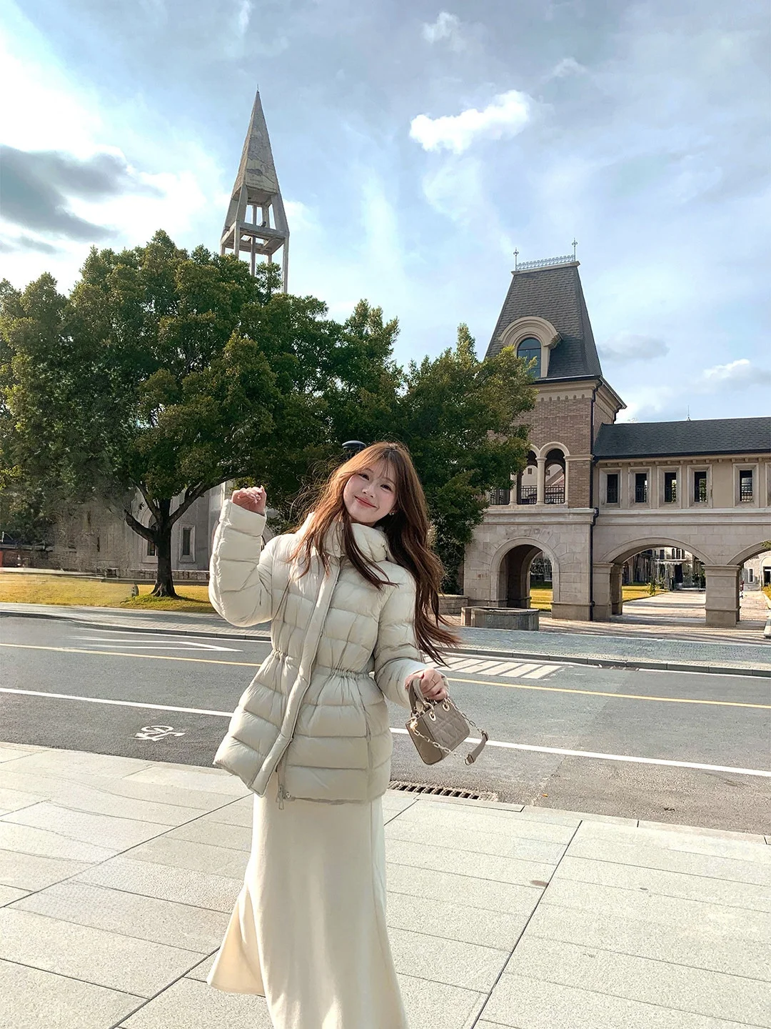 

Warm Early Eight 90 White Goose down Hooded Jaet Women's Winter Waist-Cinching Thiened Outerwear H Studio Commute Sle