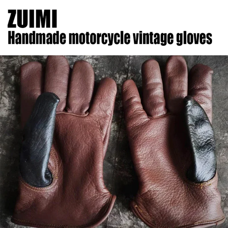 Винтажные кожаные перчатки для гонок на мотоциклах Guantes Moto Luvas с полным пальцем, байкерские перчатки для мотокросса MTB, перчатки с сенсорным экраном