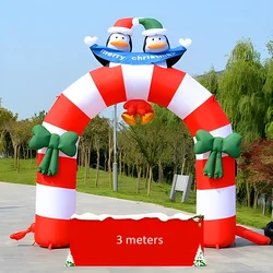 Outdoor Giant Inflatable Santa Claus Arch Christmas Promotion Archway inflatable Christmas Tree Arch For Decoration