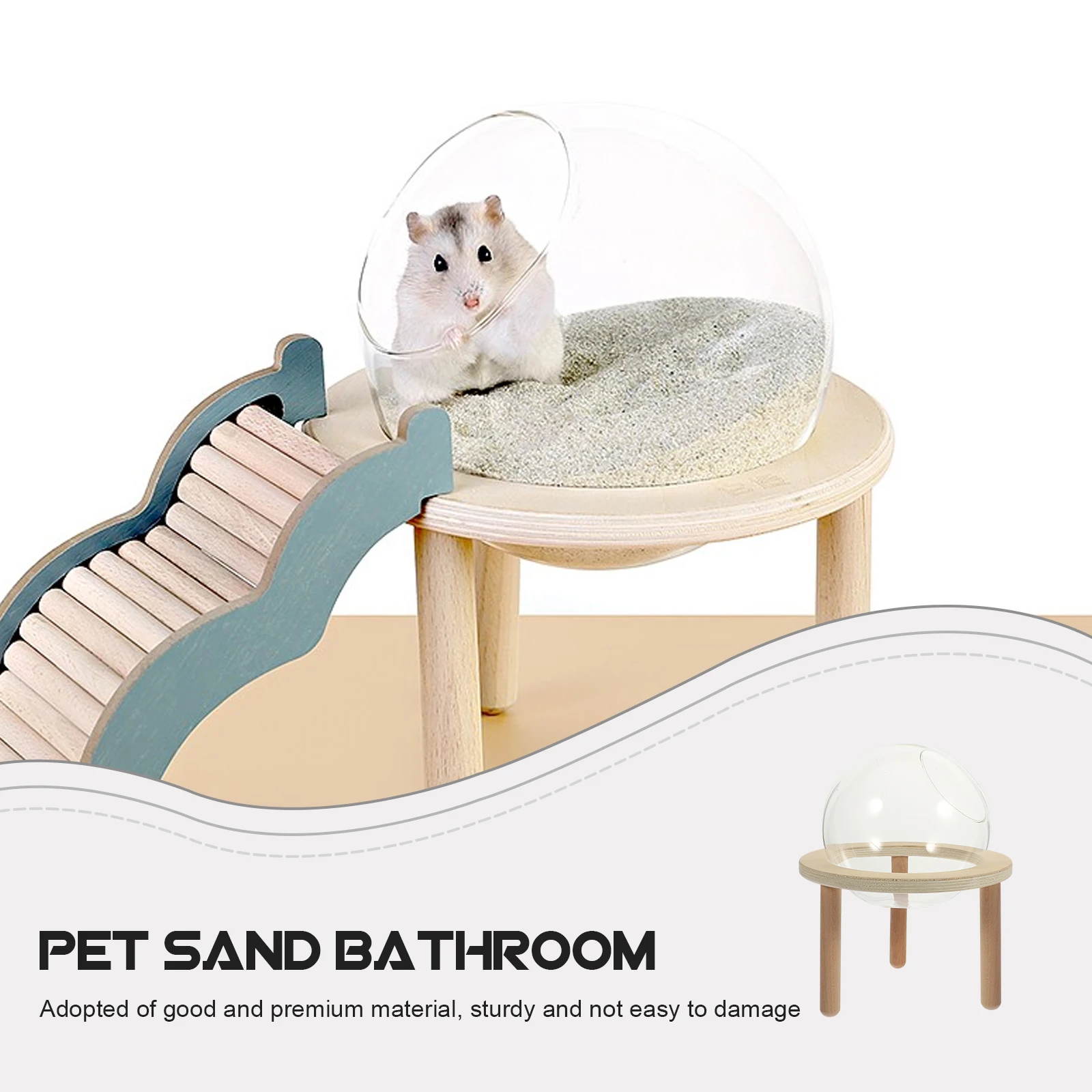 

Hamster Bathroom Accessory Container Take Bathtime Pool Transparent Bathtub Wear-resistant Wood Household