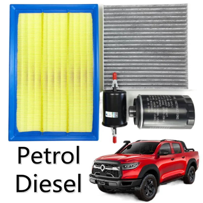 

4 Pcs Filter Set for GreatWall Pao GWM Poer Ute Cannon Gasoline and Diesel Version Wingle7 Air Filter Cabin Filter 1109110XP6EXA