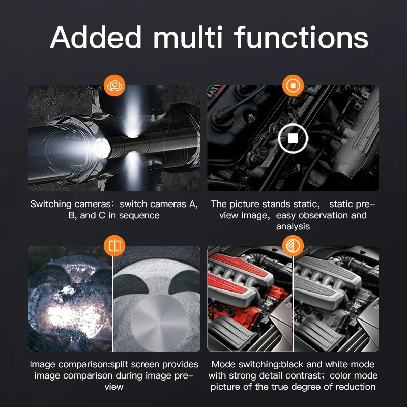 G52 ANESOK 1080P HD Borescope Pipe 5.0 بوصة شاشة OLCD أنبوب ثعبان قابل للفصل مع ضوء LED توصيل WiFi لنظام iOS/Android