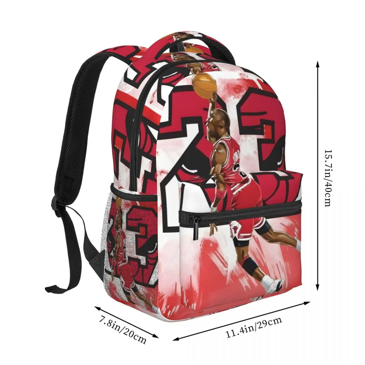 Michael-Jordan Printed Lightweight Casual Schoolbag For School, Outdoor, Shopping, Office 16in