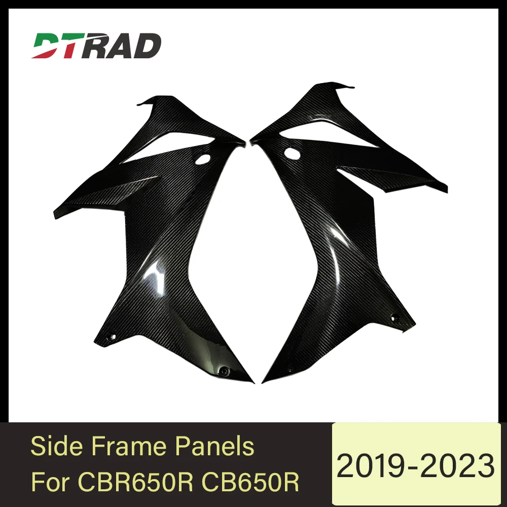 

For Honda CBR650R CB650R 2019-2023 Carbon Fiber Left Right Frame Side Cover Motorcycle Front Panel Fairing Accessories Glossy