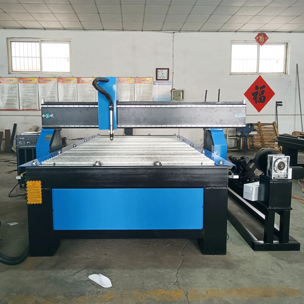 Cheap Price CNC Plasma Cutter with rotary axis For cutting Stainless Steel Matel Iron