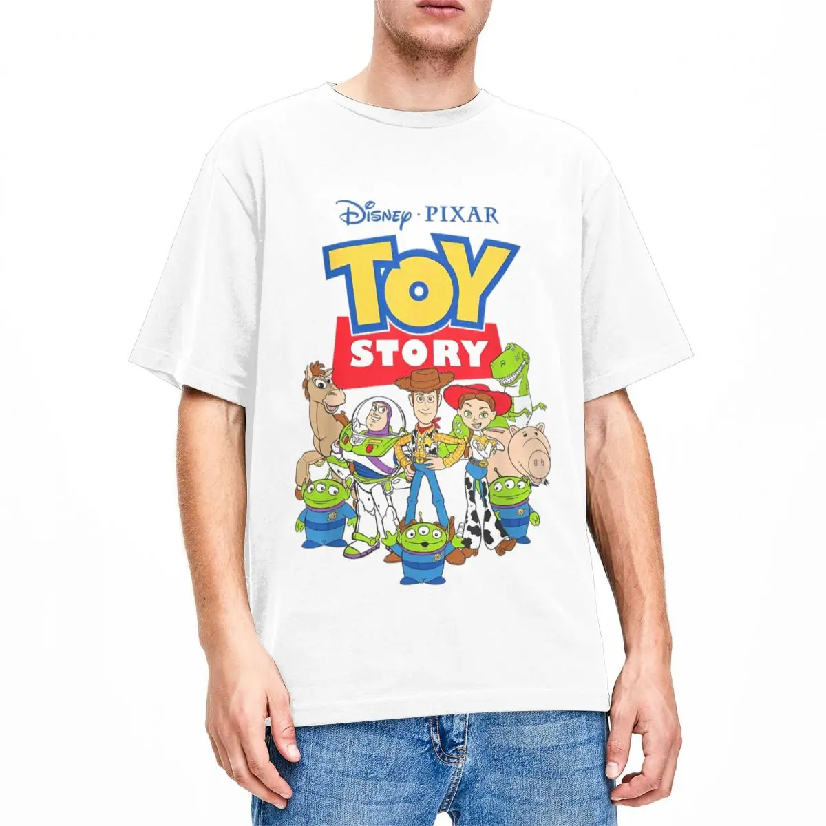 Pixar Toy Story Buzz Woody Jessie T Shirt Hipster T-Shirts Short Sleeves  Tops Summer 100% Cotton Crew Neck  Top Tees