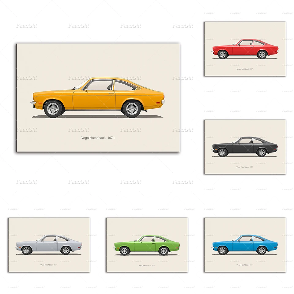 

Chevrolet Vega Hatchback Car Vintage Posters Wall Art Prints Modular Pictures Home Decor Canvas Painting Kid Bedroom Living Room