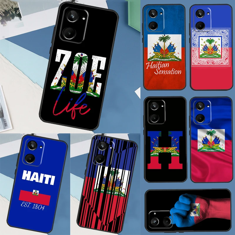 Vintage Haiti Haitian Flag For Realme C55 C35 C33 C31 C30 C25 C21Y C15 C11 8 9 10 11 Pro Plus GT Neo 5 3 2 2T 3T Case