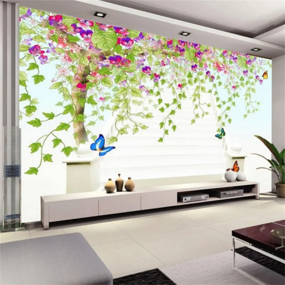 beibehang Custom Photo Wall Paper 3D Flower Vine Tree HD Large Wall Painting Modern Living Room Bedroom Non-woven Wallpaper