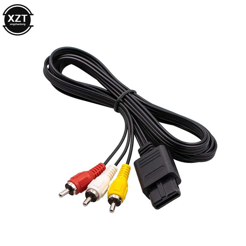 Newest 1.8M 6FT 2 Audio Output Connectors AV TV RCA Video Cord Cable for SNES Game Cube for Nintend N64/64 Game Cable