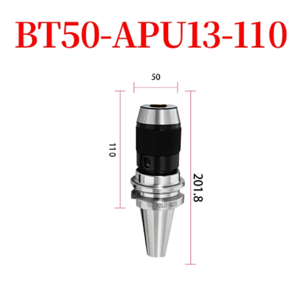 BT50 APU13 110 Integrated Self Tightening Drill Chuck Collet Tool Holder Heavy Duty Three Jaw Hardened 40CR HRC50