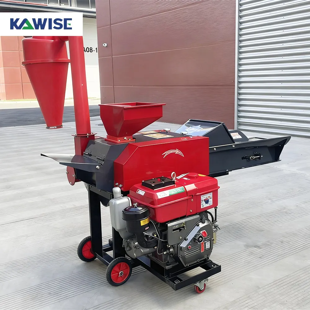 AIROW Chaff Cutter Grinder Machine with Diesel Engine for Straw Corn Stalk and Grain for Livestock Feed Use
