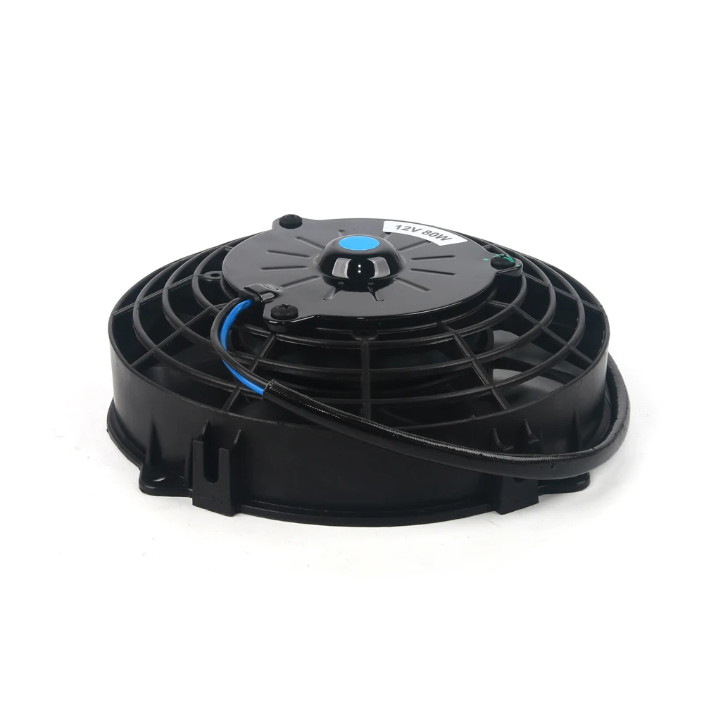 7/9 Inch Universal Slim Fan Push Pull Electric Radiator Fan Air-Sucking Type Cooling & Mounting Kit 12V 80W 2100RPM