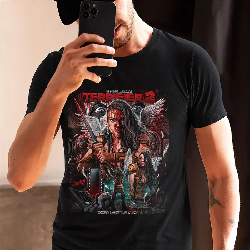 Retro Horror Movie Terrifier Art The Clown Killer Scary Halloween Gift T Shirt 0912 Short Sleeve Graphic clothes All size tops