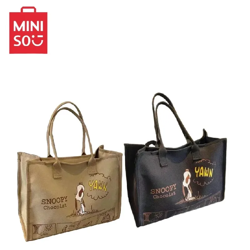 Snoopy Fashion Creative Cartoon Print borsa a tracolla per mamma di grande capacità borsa a tracolla portatile per scuola per studenti regalo