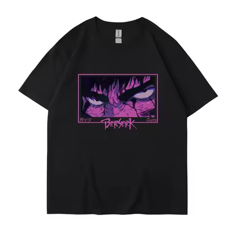 Japanese Anime Berserk Sword Wind Legend Printed Men's and Women's Oversize Loose T-Shirt Short Sleeve Casual Tops Mens Clothing