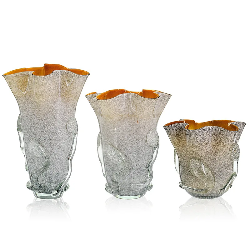 

Light luxury glass vase High value hydroponic flower growing creative special-shaped vase High sense soft packaging