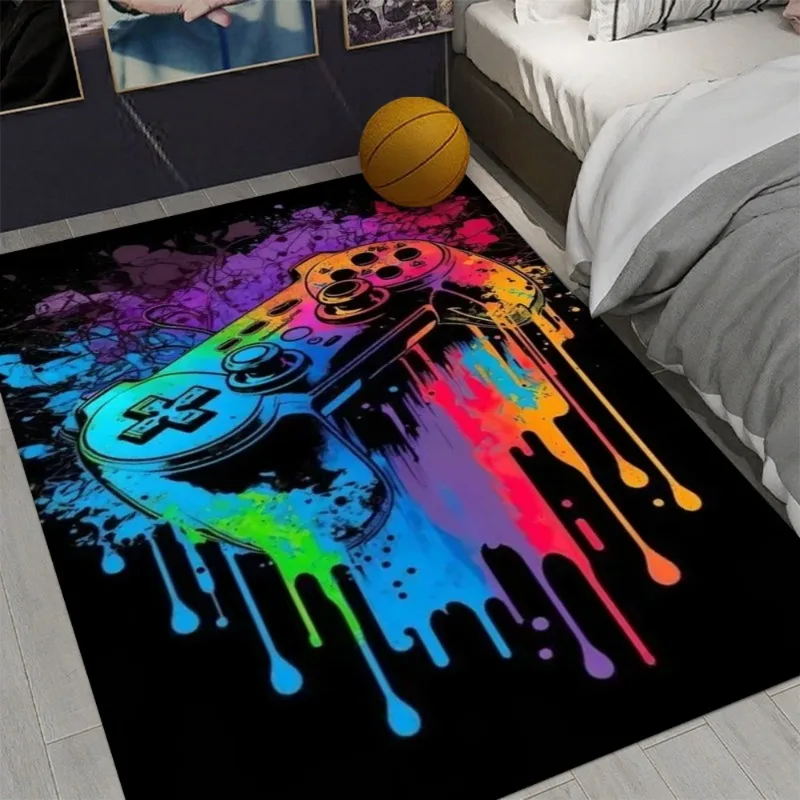 

Коврик для геймпада в стиле панк, декор игровой комнаты, ковер для игровой комнаты, напольный коврик, красочная игровая комната для мальчиков, детская комната