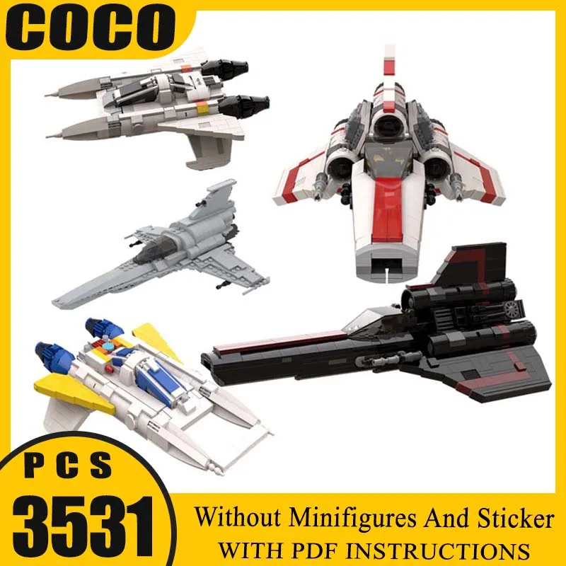

MOC Building Blocks Space Movie Series Spaceship Fighter Model DIY Assemble Bricks Creative Battleship Toys Collection Gifts