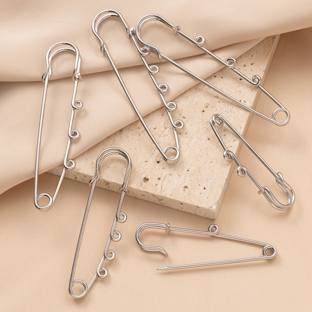 10 teile/los Sicherheitsnadeln Brosche Blank Basis 1/2/3/4/5 Ringe Anschlüsse Für DIY Handgemachten Schmuck Machen Liefert Zubehör Handwerk – Detail 2