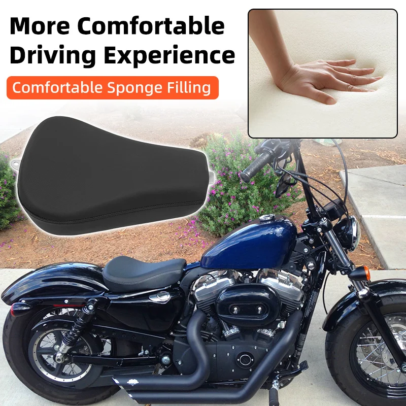 Motorcycle Black Front Driver Rider Solo Seat Cushion For Harley Sportster XL 72 48 1200 Iron 883 XL1200X 2010-2015 Accessories