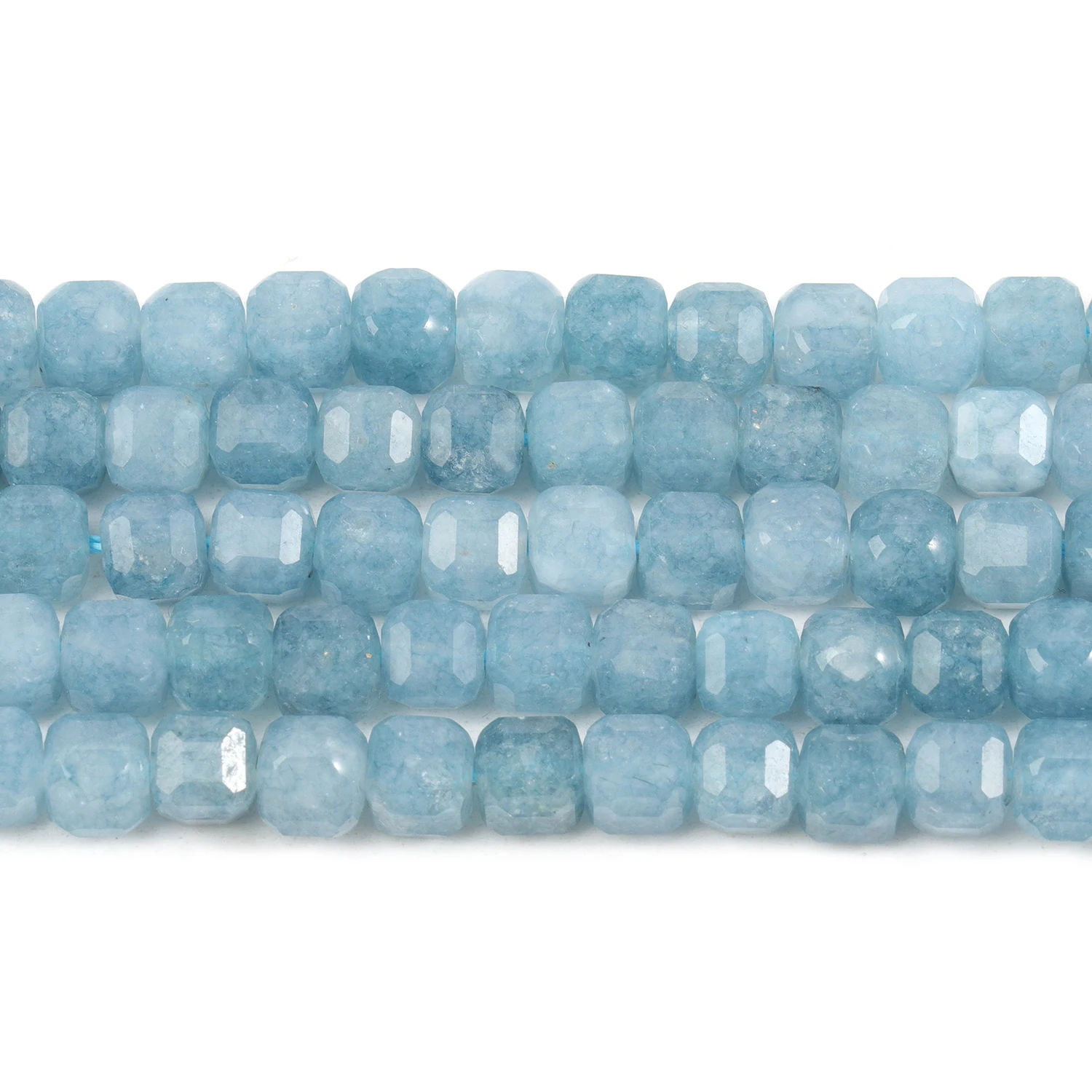 Natural Aquamarine Beads Faceted 5mm Square Cube Shape Beads for Jewelry Making Diy Bracelet Necklace Beading Accessories