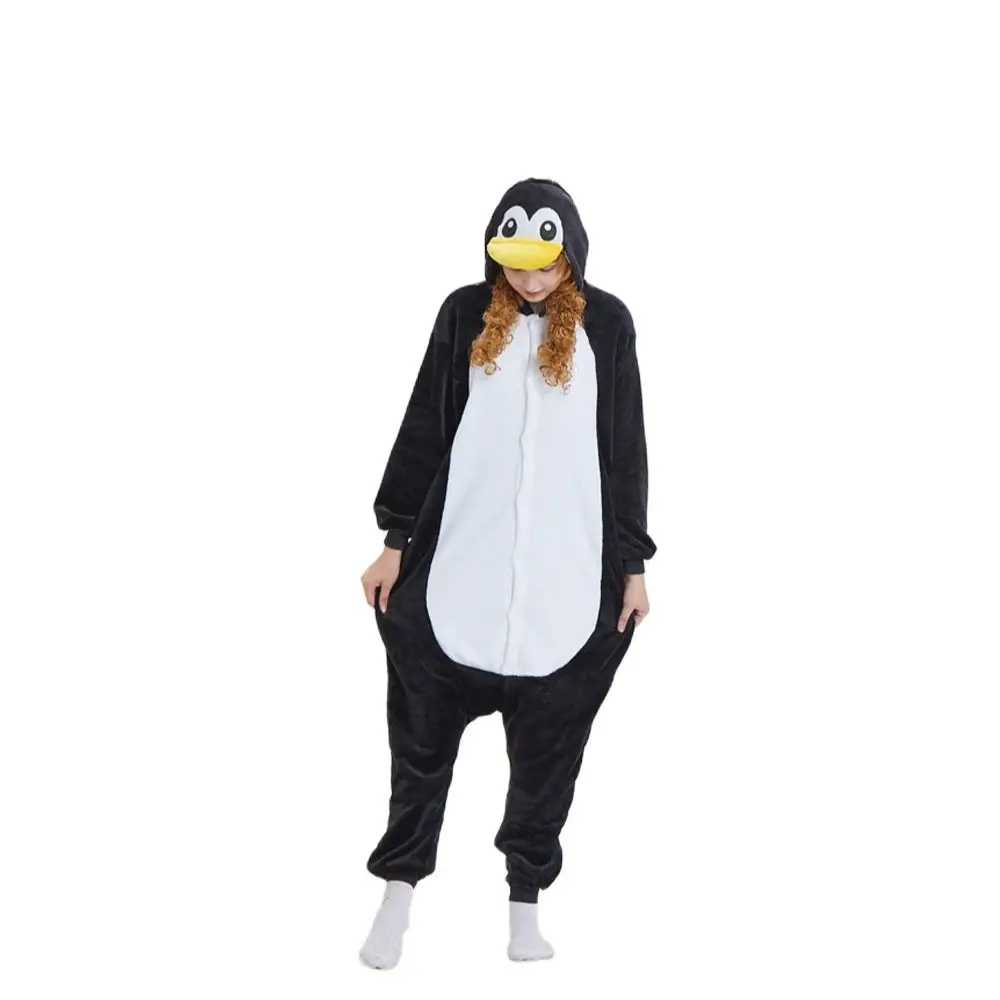 Kigurumi New Winter Anime Pajamas Adult Animal Black Penguin Cosplay Pajamas Sleepwear Costume Unisex