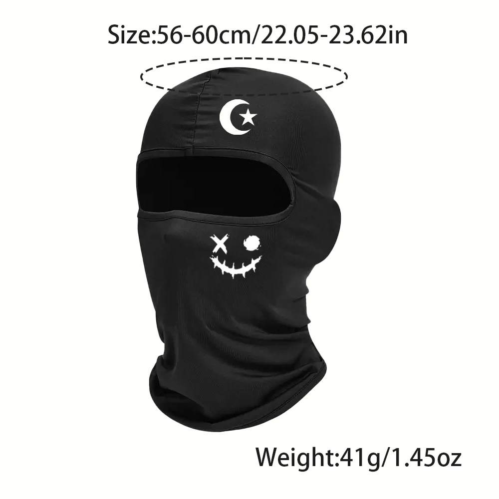 1pc/2pcs Ski Mask with Black and White Unique Print Breathable Hat, Windproof Balaclava for Outdoor Sports Comfortable Hat Tool