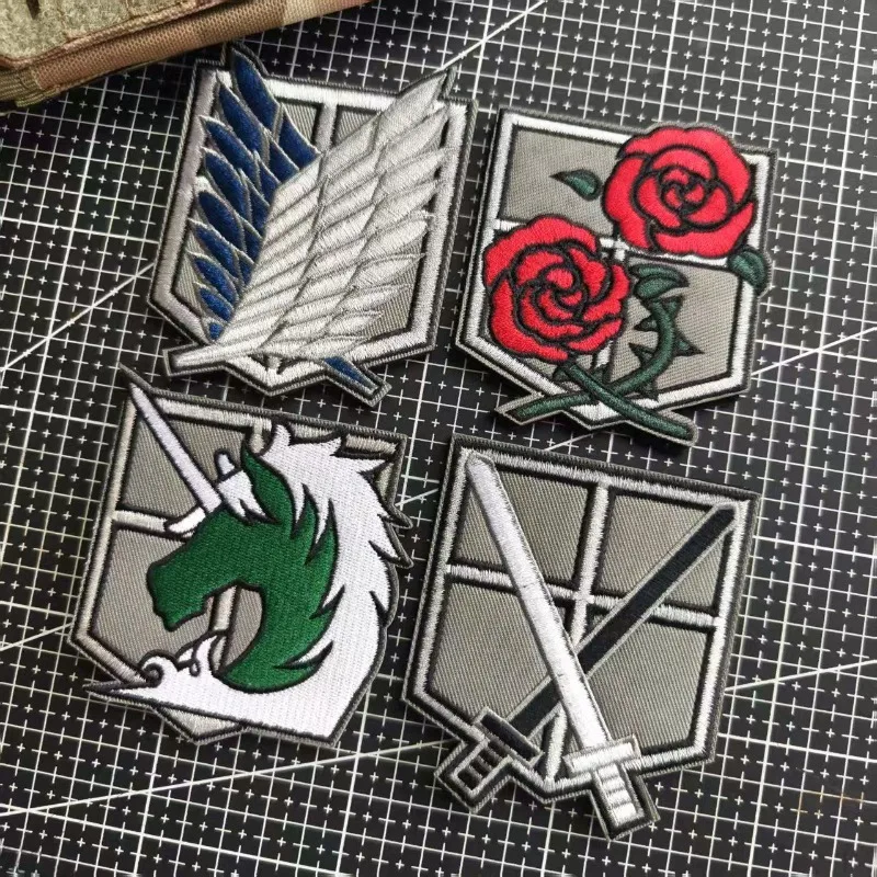 

Attack on Titan 3D Embroidery Velcro Cute Cartoon Exquisite Clothes Stick The Seal Fashion Trend Student Backpack Stick The Seal