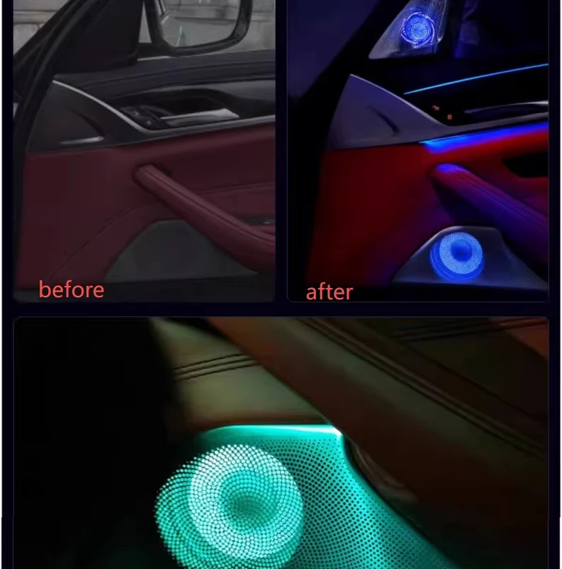 Speaker Cover with LED Light Tweeter Round Tweeter Ambient Light Audio Speaker Cover for  X5 G05 X7 G07
