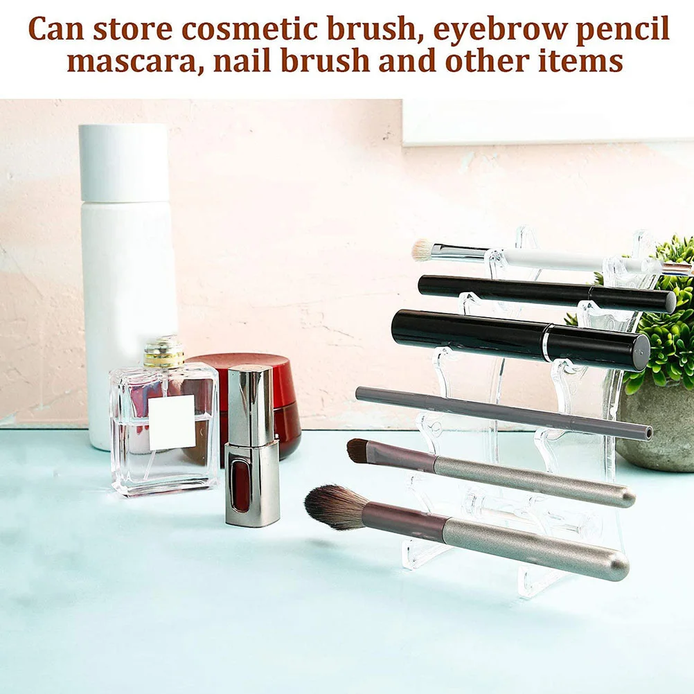 

2Pcs Arc-Shaped Display Rack Premium Acrylic Pen Pencil Holder for Eyebrow Lip Gloss Fountain Pens Retail Shop Makeup Store