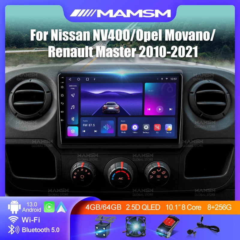 MAMSM For Renault Master/Nissan NV400/Opel Movano 2010-2021 Android 13 Car Radio Multimedia GPS Navigation Carplay 4G DSP Player