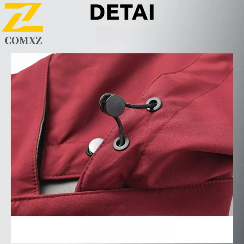 Autumn 2-sided Jacket Men's Minimalist Casual Loose Anti-wrinkle Waterproof Windbreaker Male Hiking Fishing Detachable Cap Coat